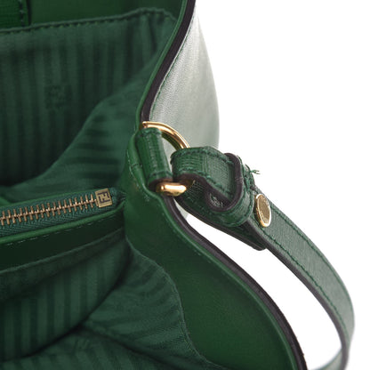 Fendi Vitello Elite Flamingo Petite 2Jours Tote Emerald 7 of 8
