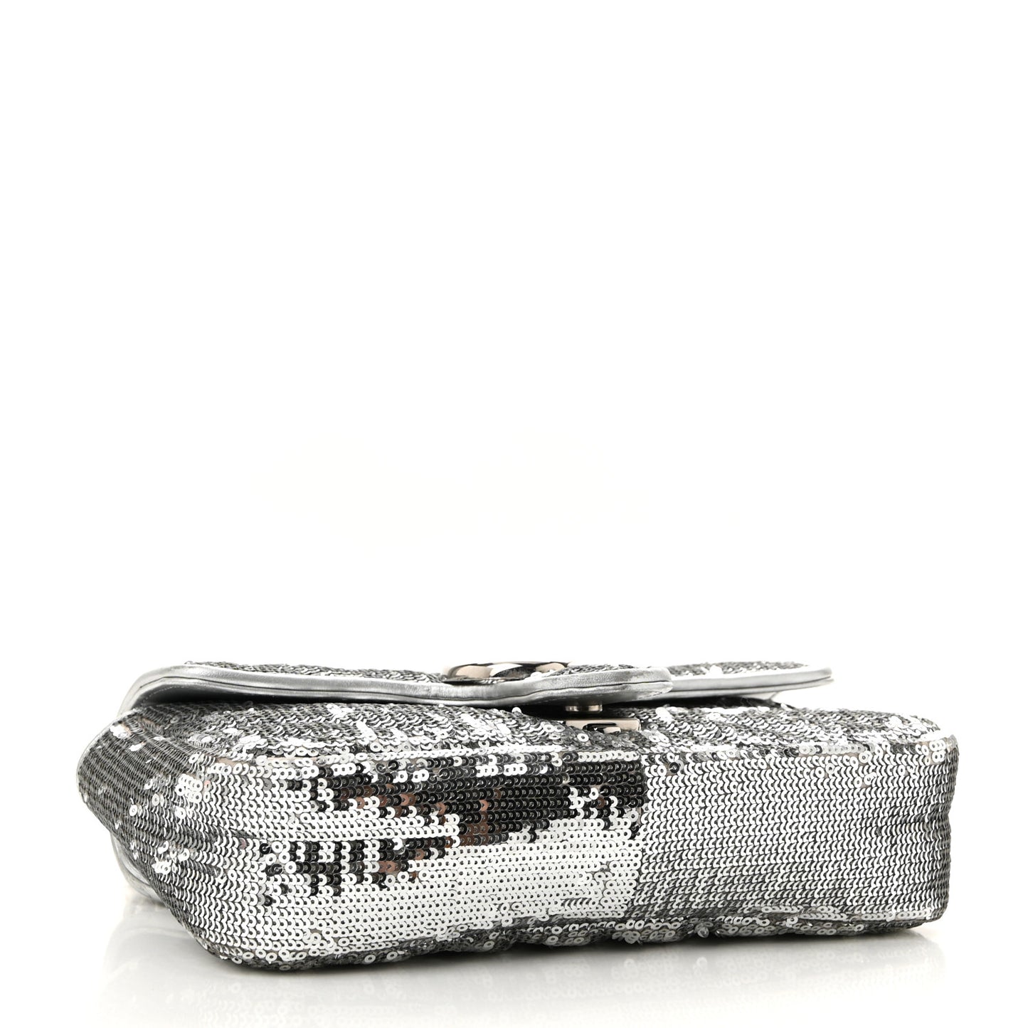 Sequin Matelasse Mini GG Marmont Shoulder Bag Silver