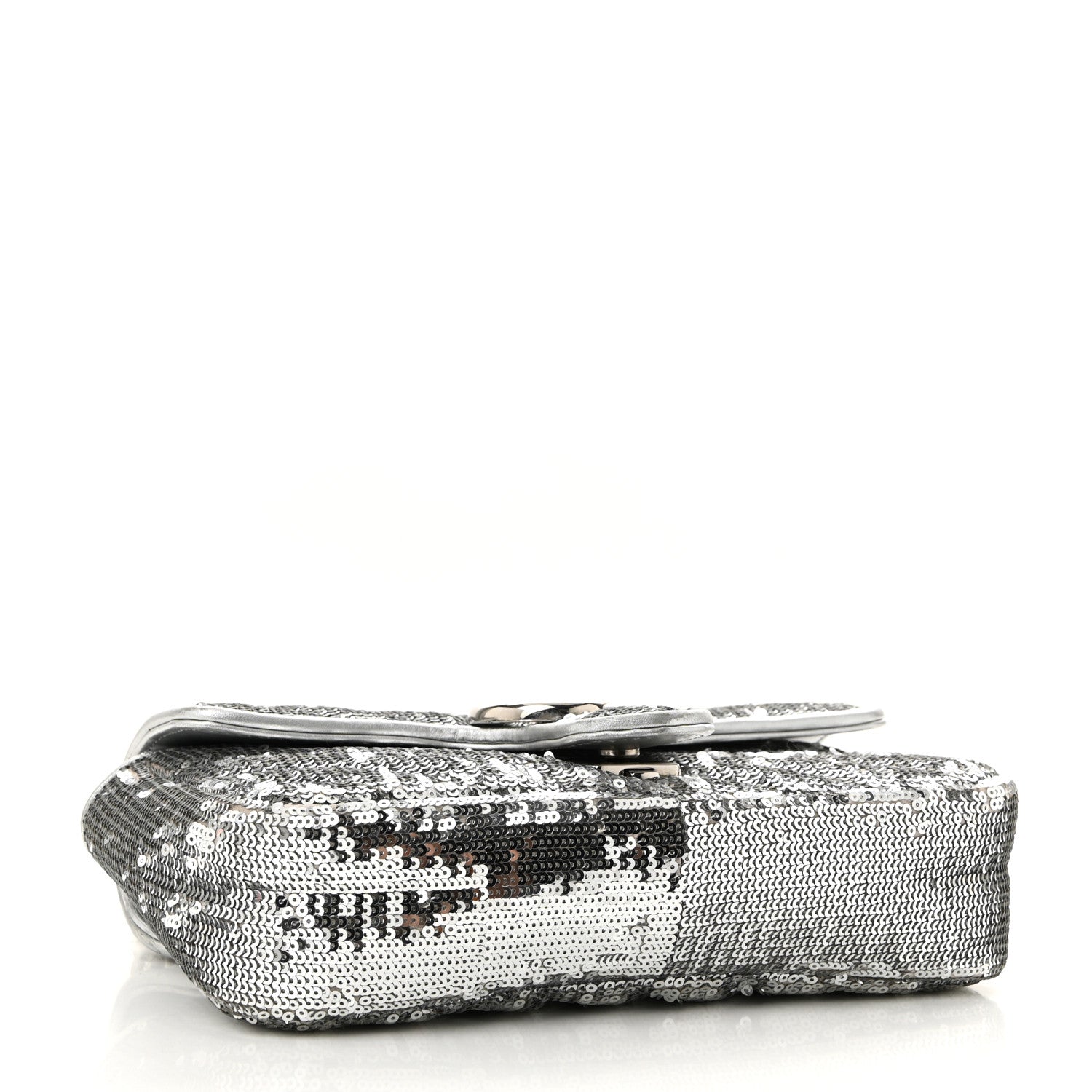 Gucci Sequin Matelasse Mini GG Marmont Shoulder Bag Silver 4 of 10