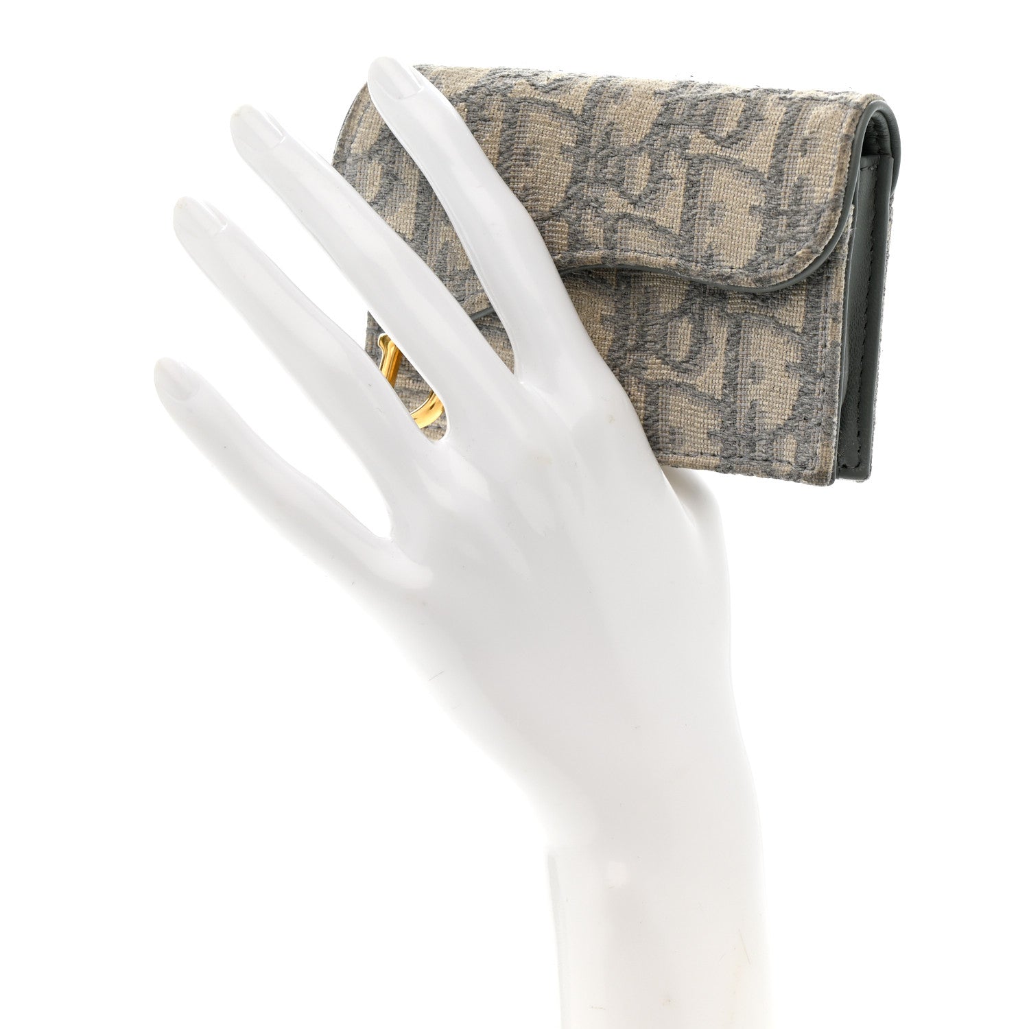 Christian Dior Oblique Saddle Bloom Card Holder Gray 2 of 8