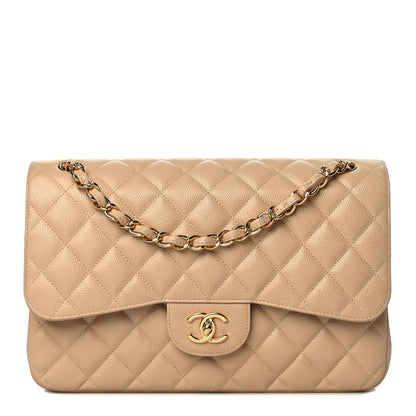 Chanel Caviar Quilted Jumbo Double Flap Beige Clair 1 of 10