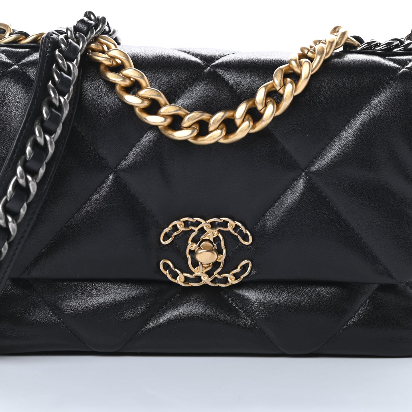 Goatskin Quilted Medium Chanel 19 Flap Black