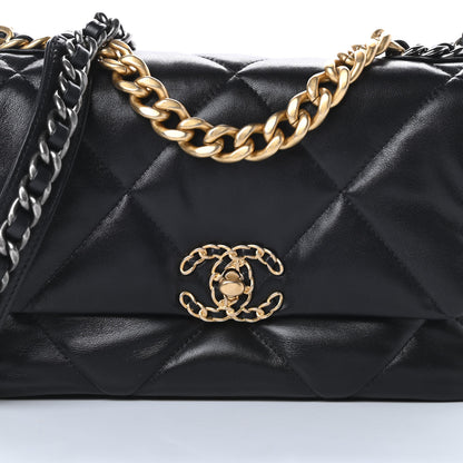 Chanel Goatskin Quilted Medium Chanel 19 Flap Black 8 of 11