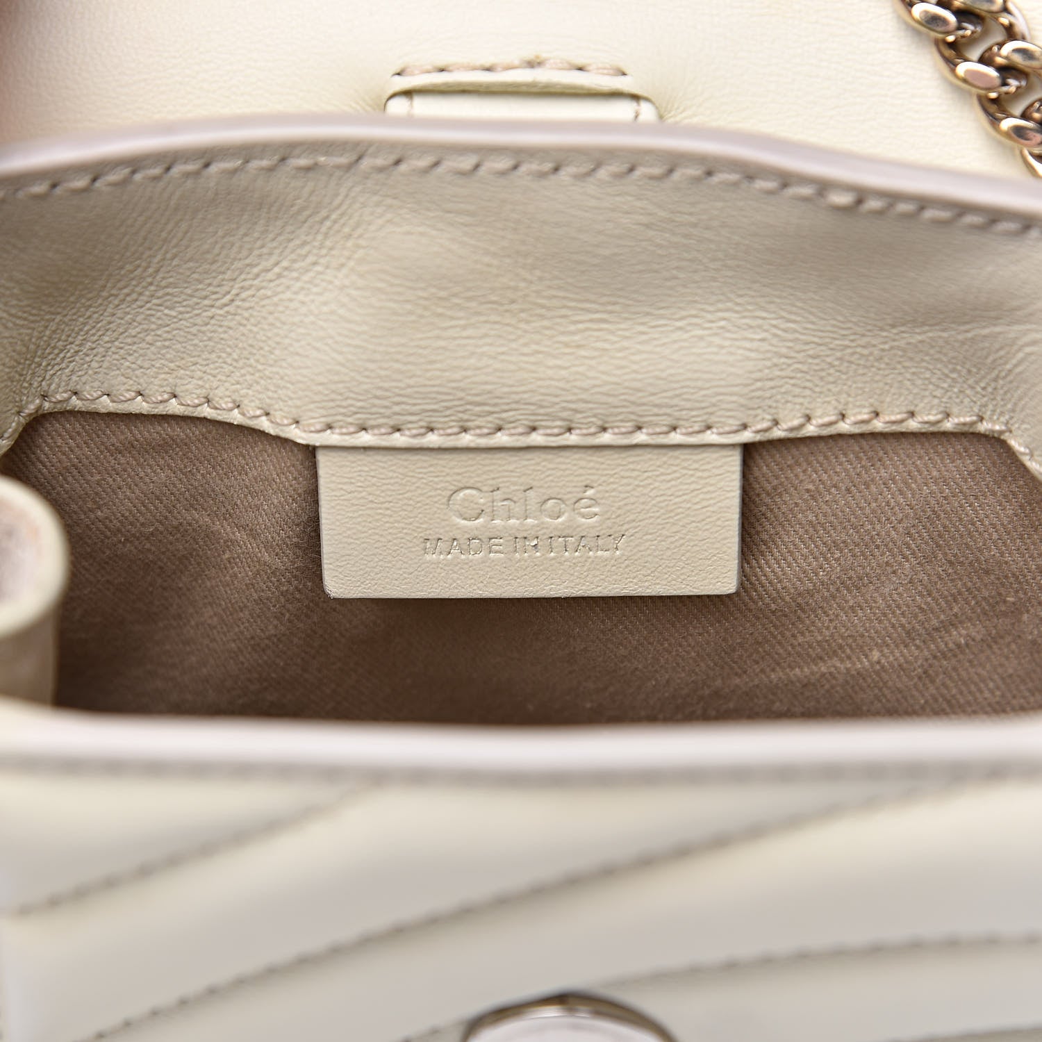 Chloe Calfskin Quilted Mini Faye Backpack Natural White 7 of 13