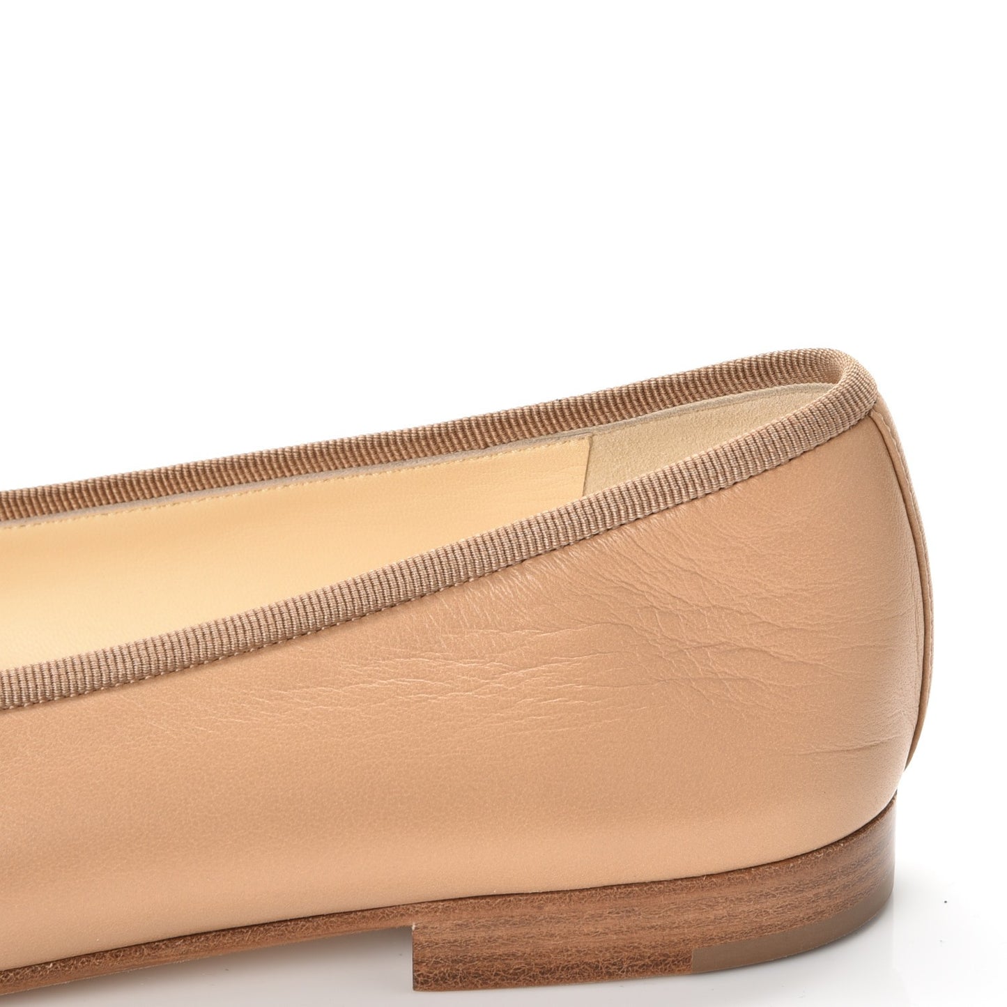 Lambskin Cap Toe CC Ballerina Flats 37.5 Dark Beige