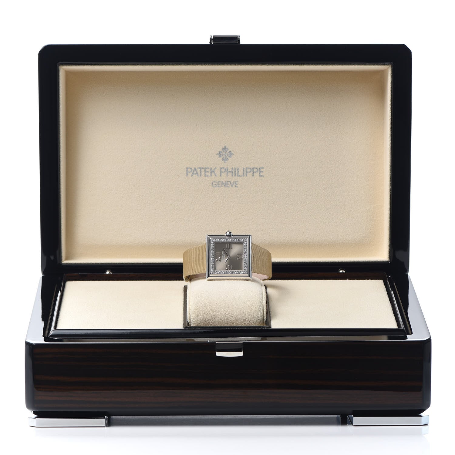Patek Philippe 18K White Gold Satin Diamond Bezel Lady Gondolo Quartz Watch Champagne 4868G-001 7 of 7