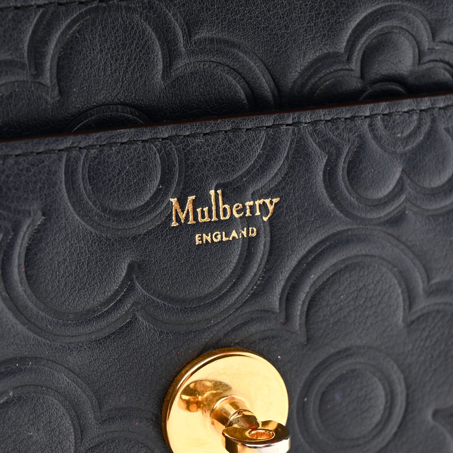 Mulberry Calfskin Embossed Floral Small Darley Navy 5 of 14