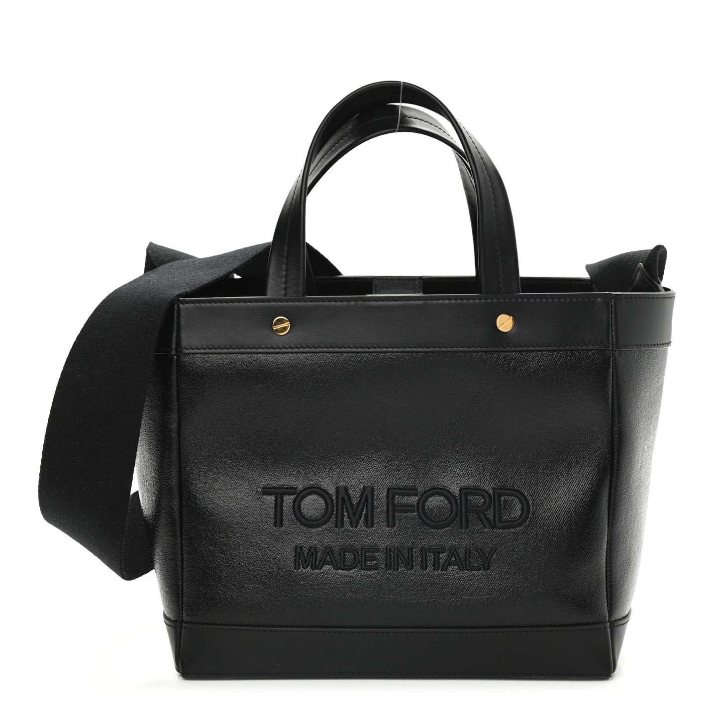 Coated Denim Logo T Screw Tote Black