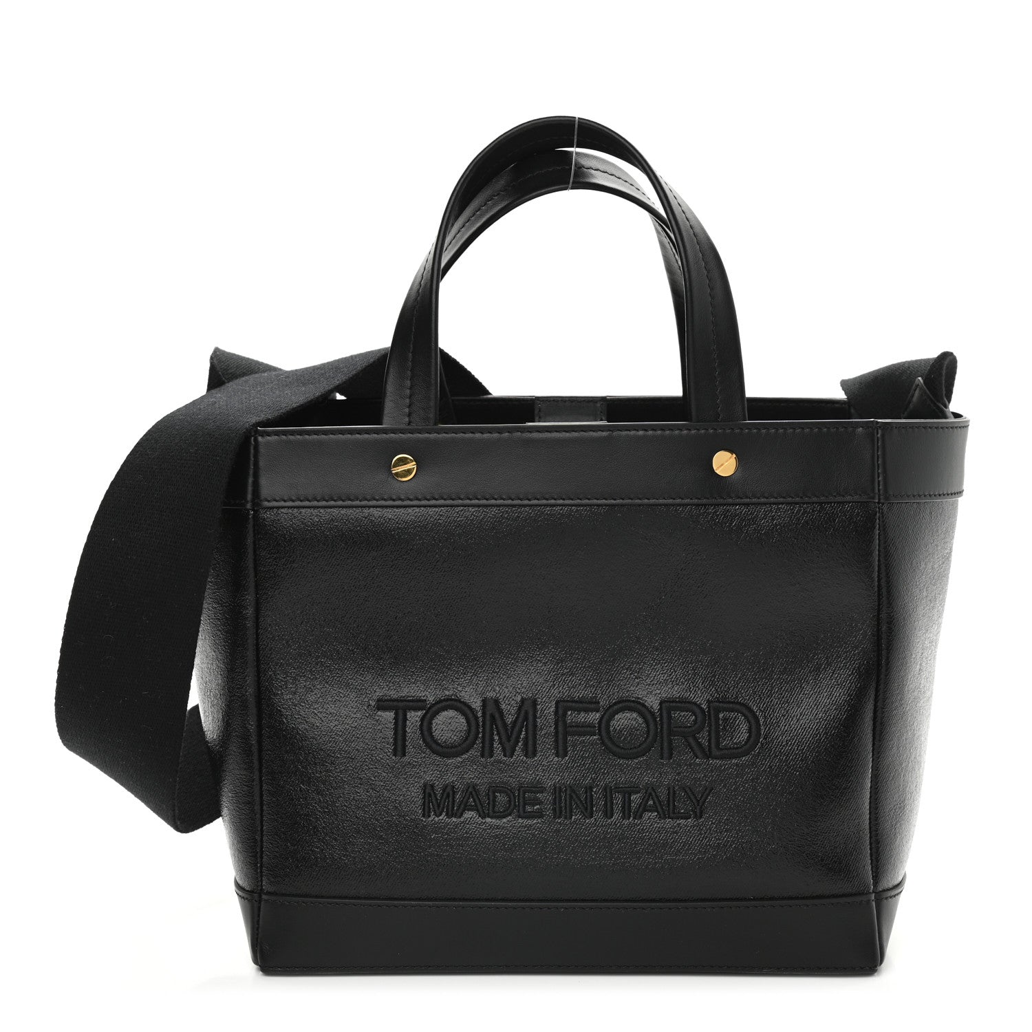 Tom Ford Coated Denim Logo T Screw Tote Black 1 of 8