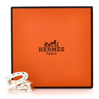 Hermes Sterling Silver Small Chaine D' Ancre Twist Ring 53 6.25 5 of 5