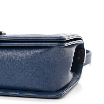 Chanel Caviar Quilted Medium Boy Flap Blue 10 of 10