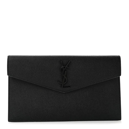 Saint Laurent Grain De Poudre Monogram Uptown Pouch Black 1 of 8