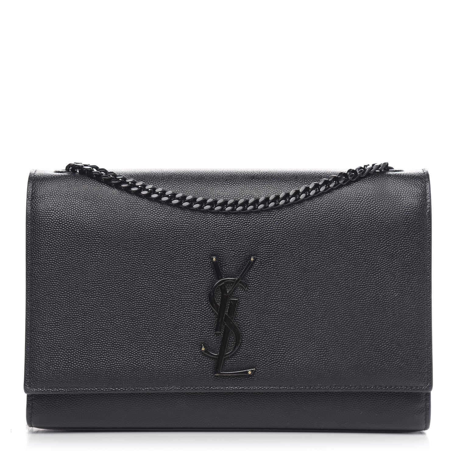 Saint Laurent Grain De Poudre Medium Classic Monogram Kate Satchel Black 1 of 12