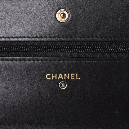 Chanel Lambskin Quilted Wallet On Chain WOC Black 6 of 9