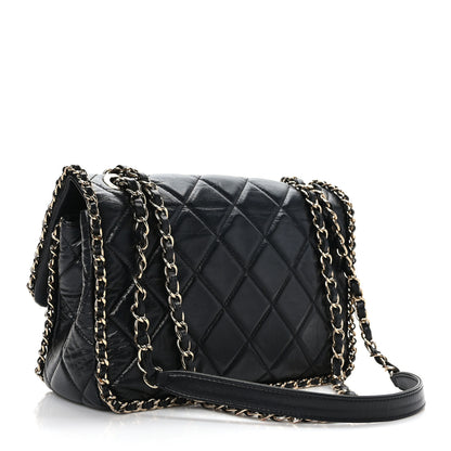 Chanel Crumpled Calfskin Medium Chain All Over Flap Black 3 of 9