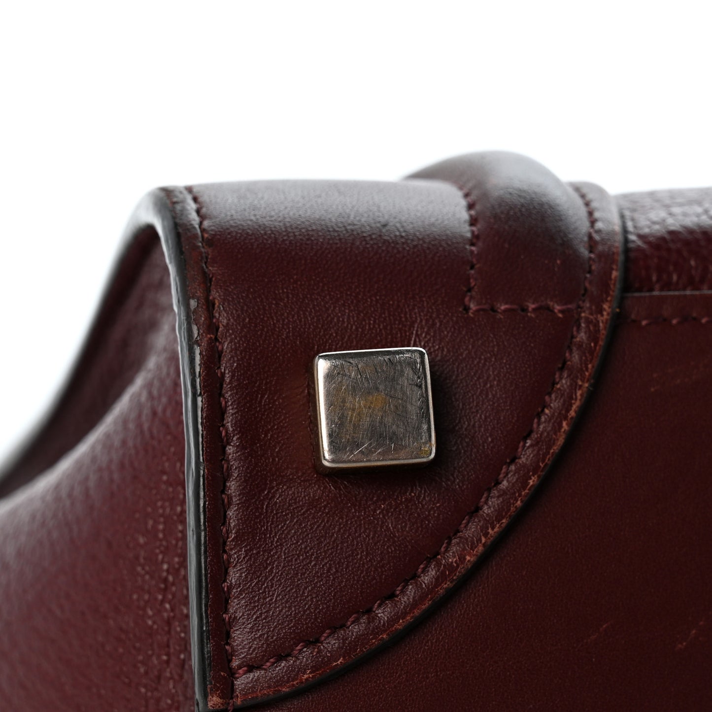 Goatskin Calfskin Micro Luggage Burgundy