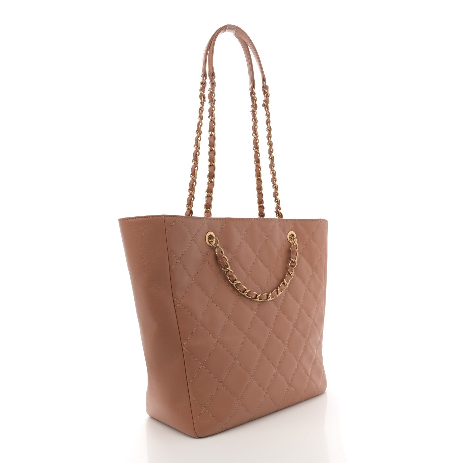 Chanel Calfskin Stitched Large Shopping Bag Brown 3 of 10