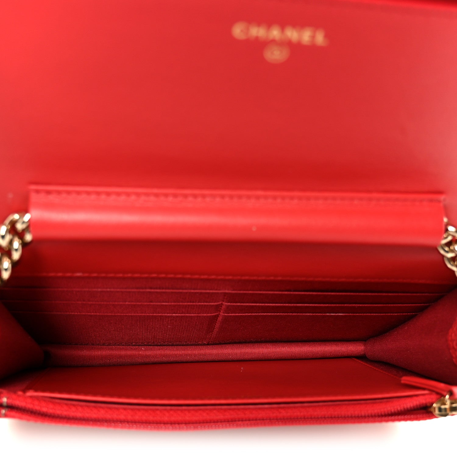 Chanel Caviar Quilted Boy Wallet On Chain WOC Red 5 of 11