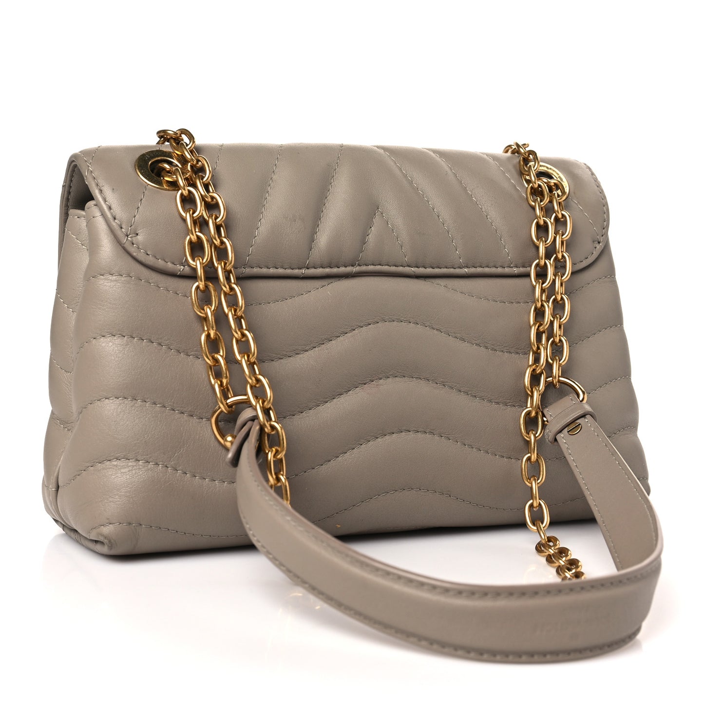 Calfskin LV New Wave Chain Bag Taupe