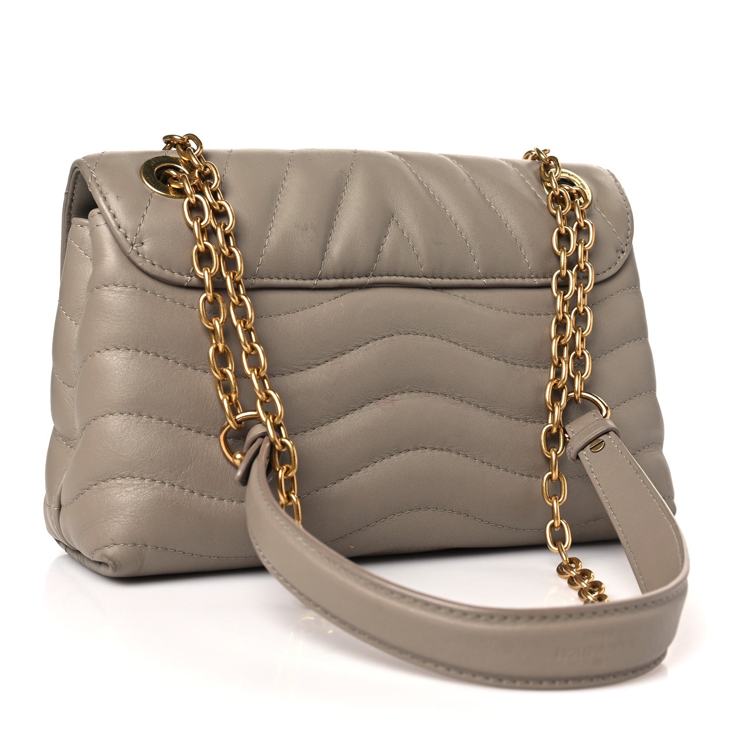 Louis Vuitton Calfskin LV New Wave Chain Bag Taupe 3 of 9