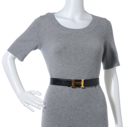 Hermes Box Courchevel 32mm H Belt 65 Black Gold 2 of 7