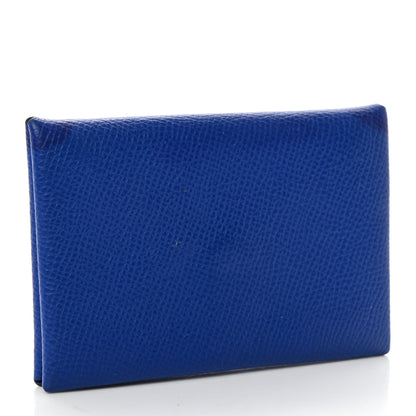 Hermes Epsom Calvi Card Case Bleu Electrique 3 of 8