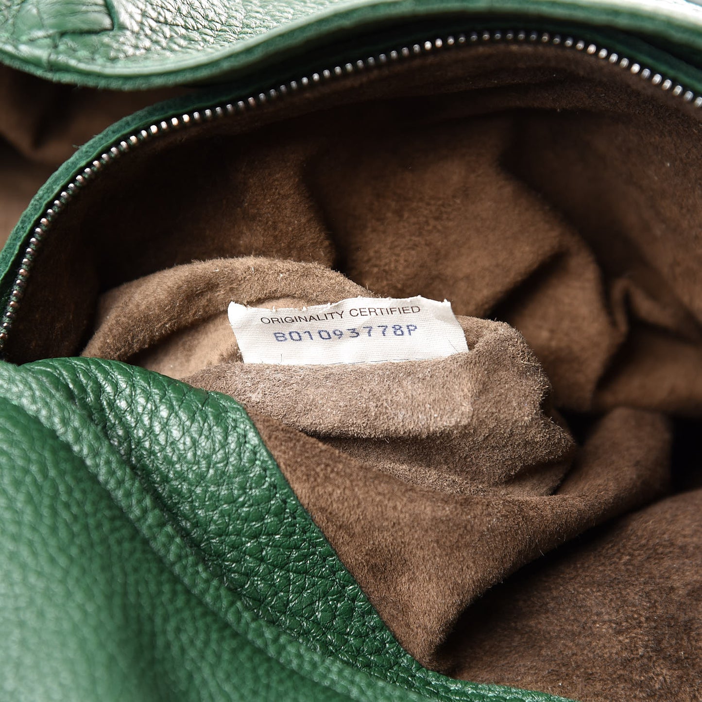 Washed Cervo Deerskin Large Hobo Green
