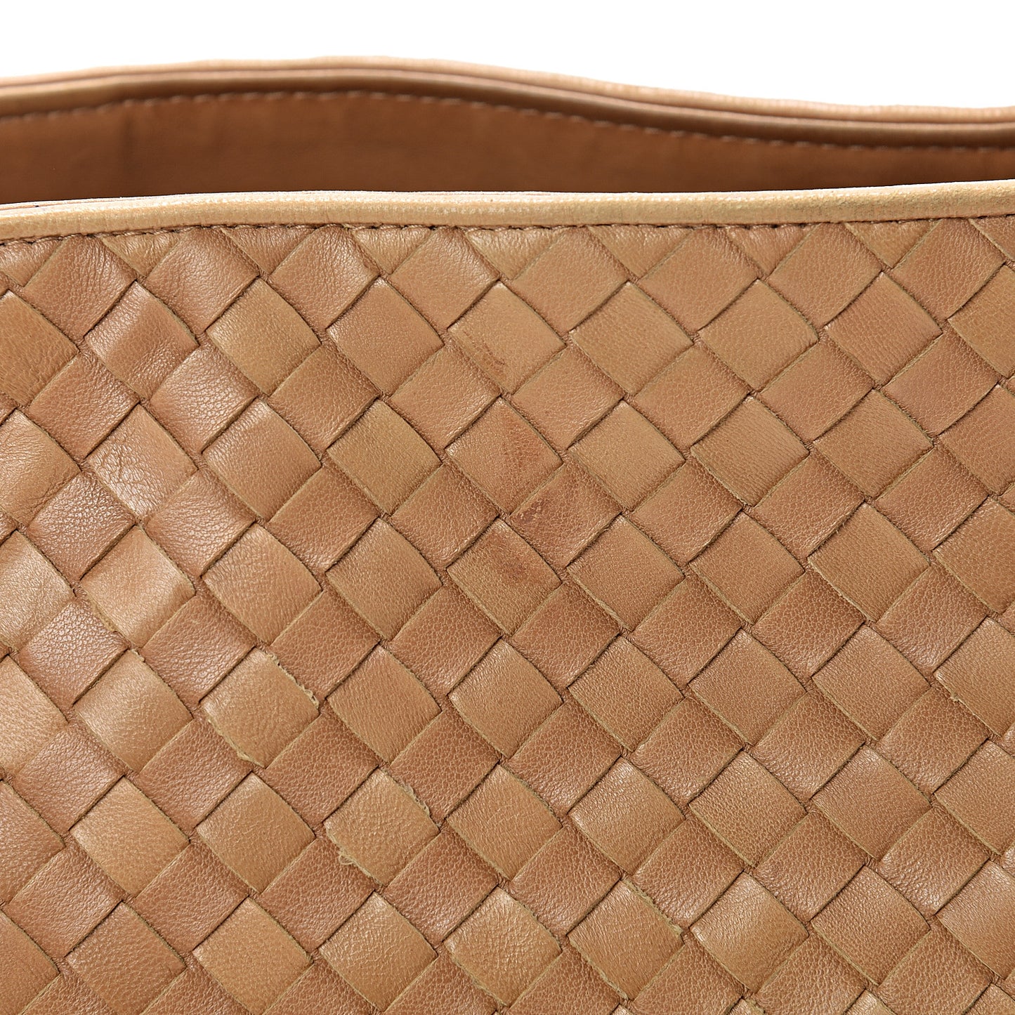 Nappa Intrecciato Shoulder Bag Camel