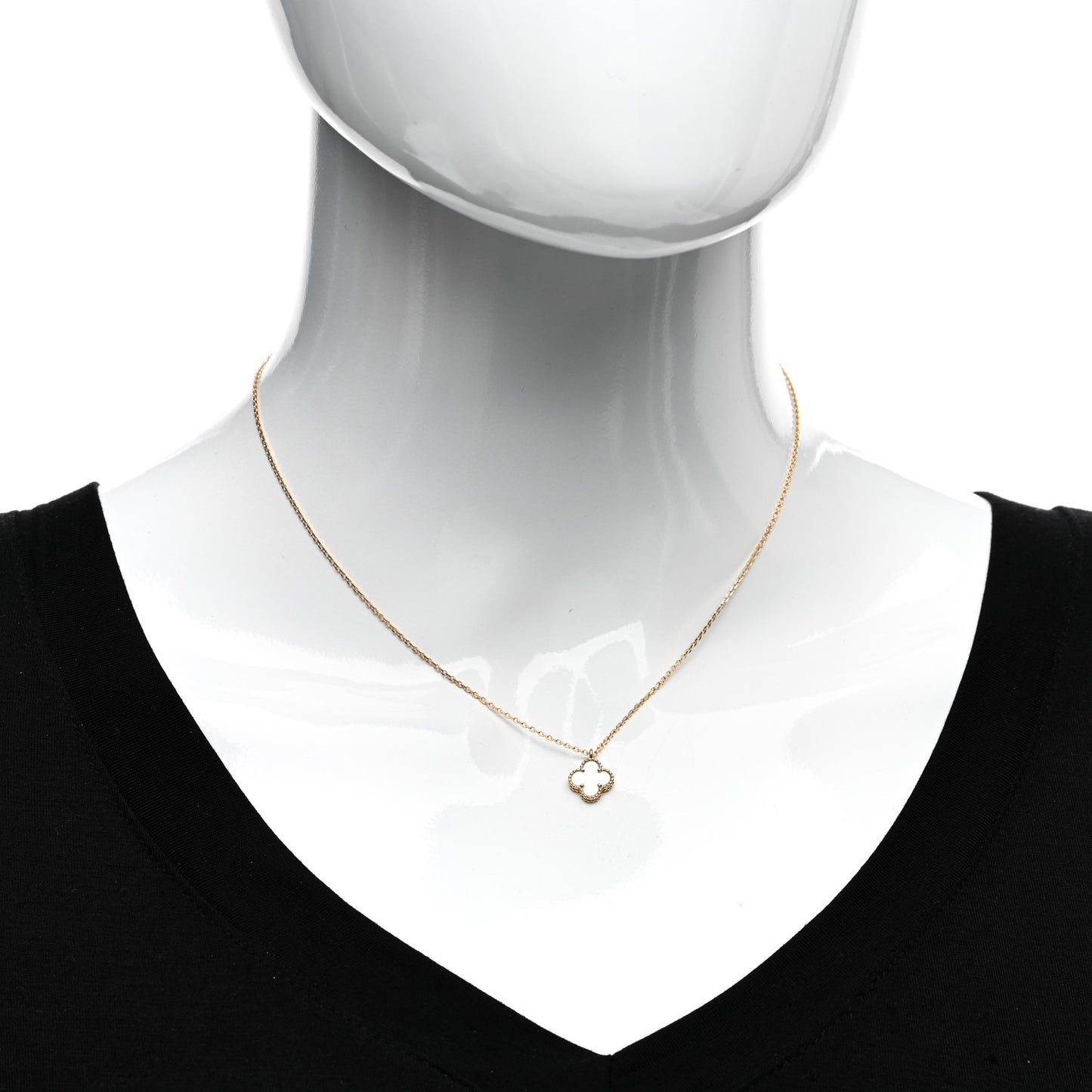 18K Yellow Gold Mother of Pearl Sweet Alhambra Pendant Necklace