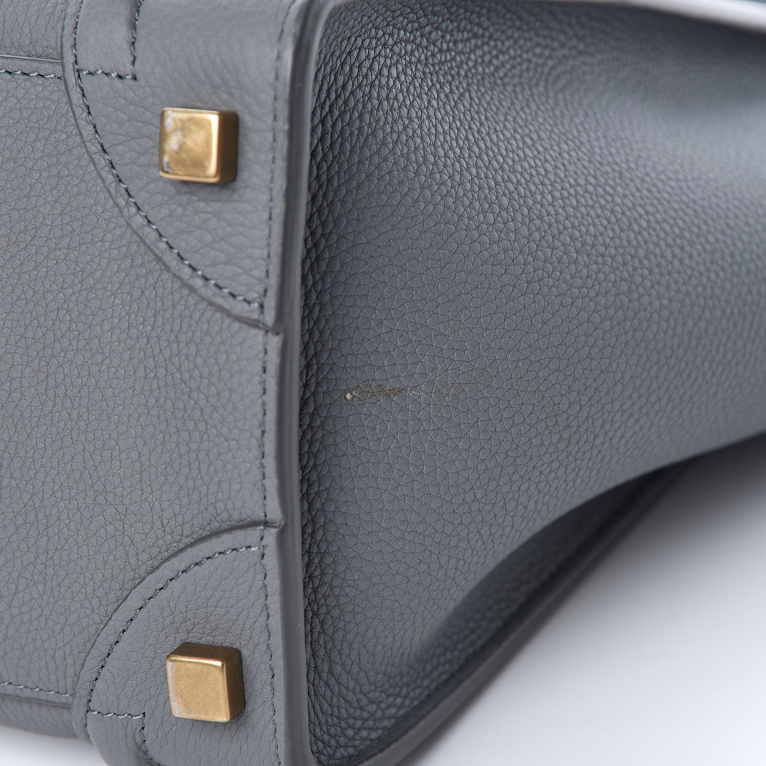 Celine Baby Drummed Calfskin Micro Luggage Kohl 13 of 13