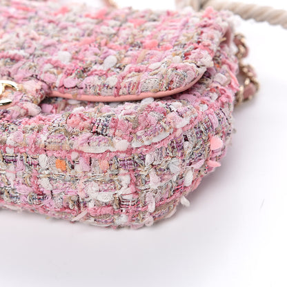 Chanel Tweed Mini Pearl Handle Flap Pink Beige Orange Ecru 9 of 10
