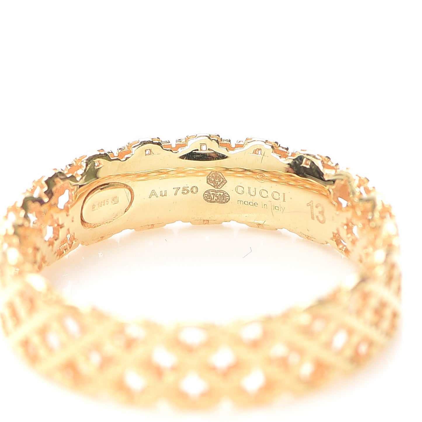 18K Yellow Gold Thin Diamantissima Ring 53 6.25