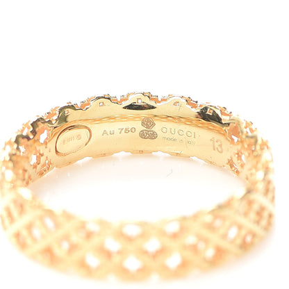 Gucci 18K Yellow Gold Thin Diamantissima Ring 53 6.25 4 of 5