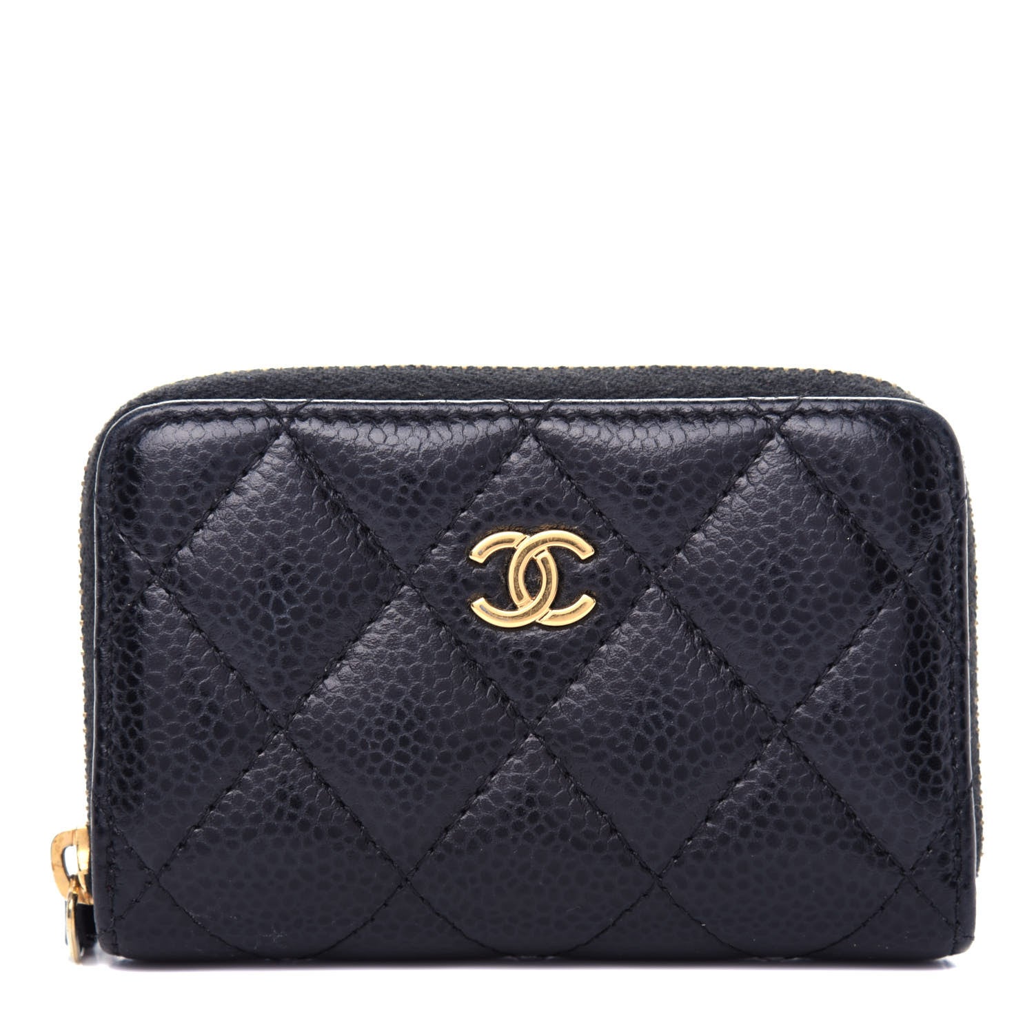 Chanel Caviar Quilted Zip Coin Purse Black 1 of 8