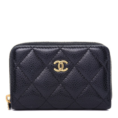 Chanel Caviar Quilted Zip Coin Purse Black 1 of 8