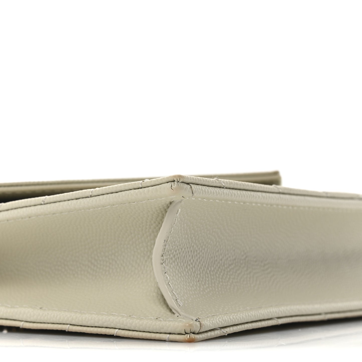 Grain De Poudre Matelasse Chevron Monogram Envelope Chain Wallet Optical White