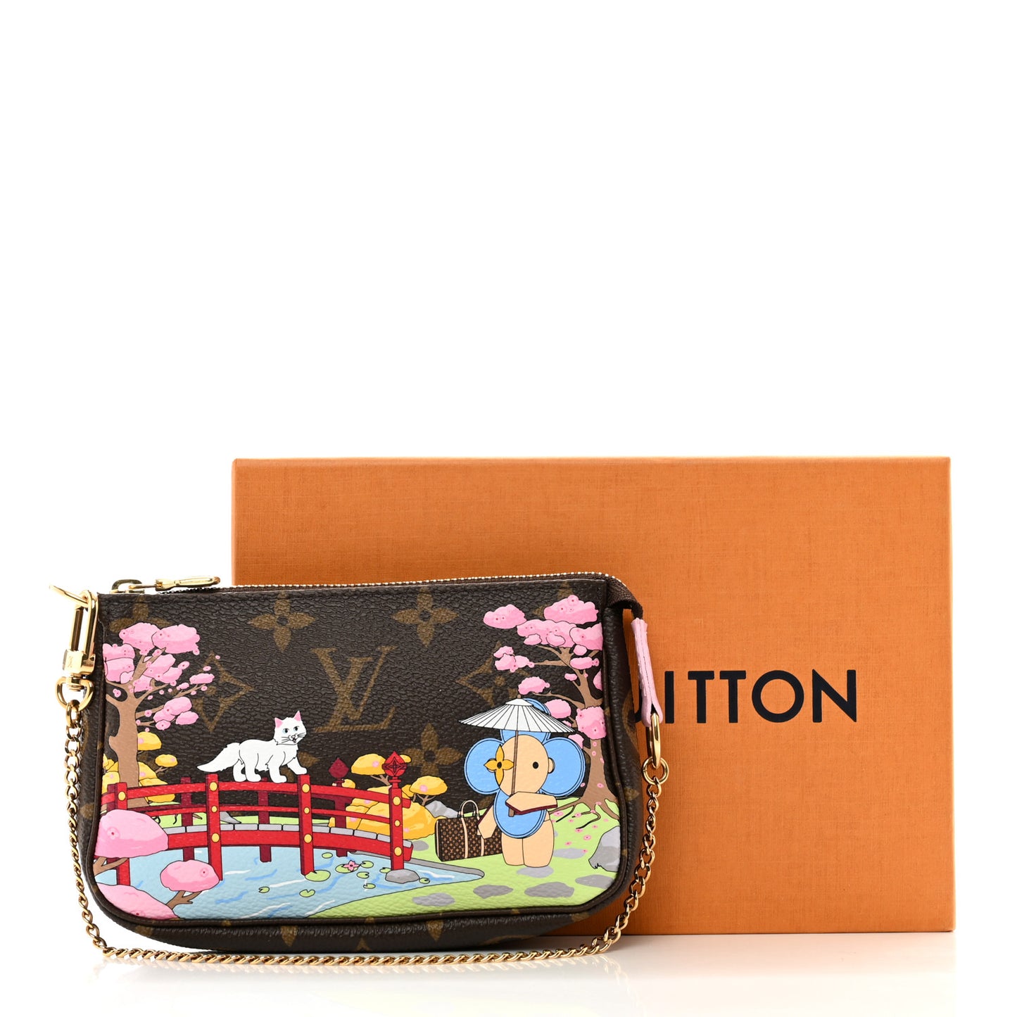 Monogram 2021 Christmas Animation Japanese Garden Mini Pochette Accessories Wisteria Pink
