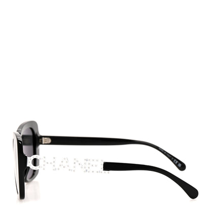 Chanel Acetate Strass Square Sunglasses 5422-B-A Black White 3 of 8