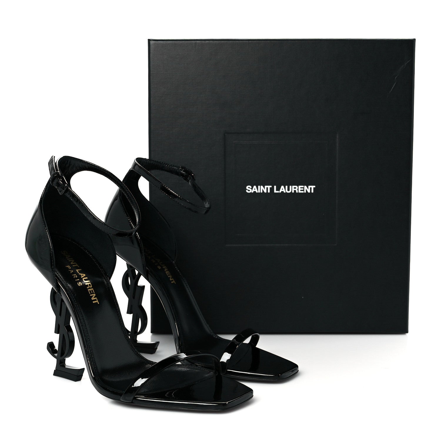Saint Laurent Patent Cassandra 100 Sandals 36.5 Black 10 of 10
