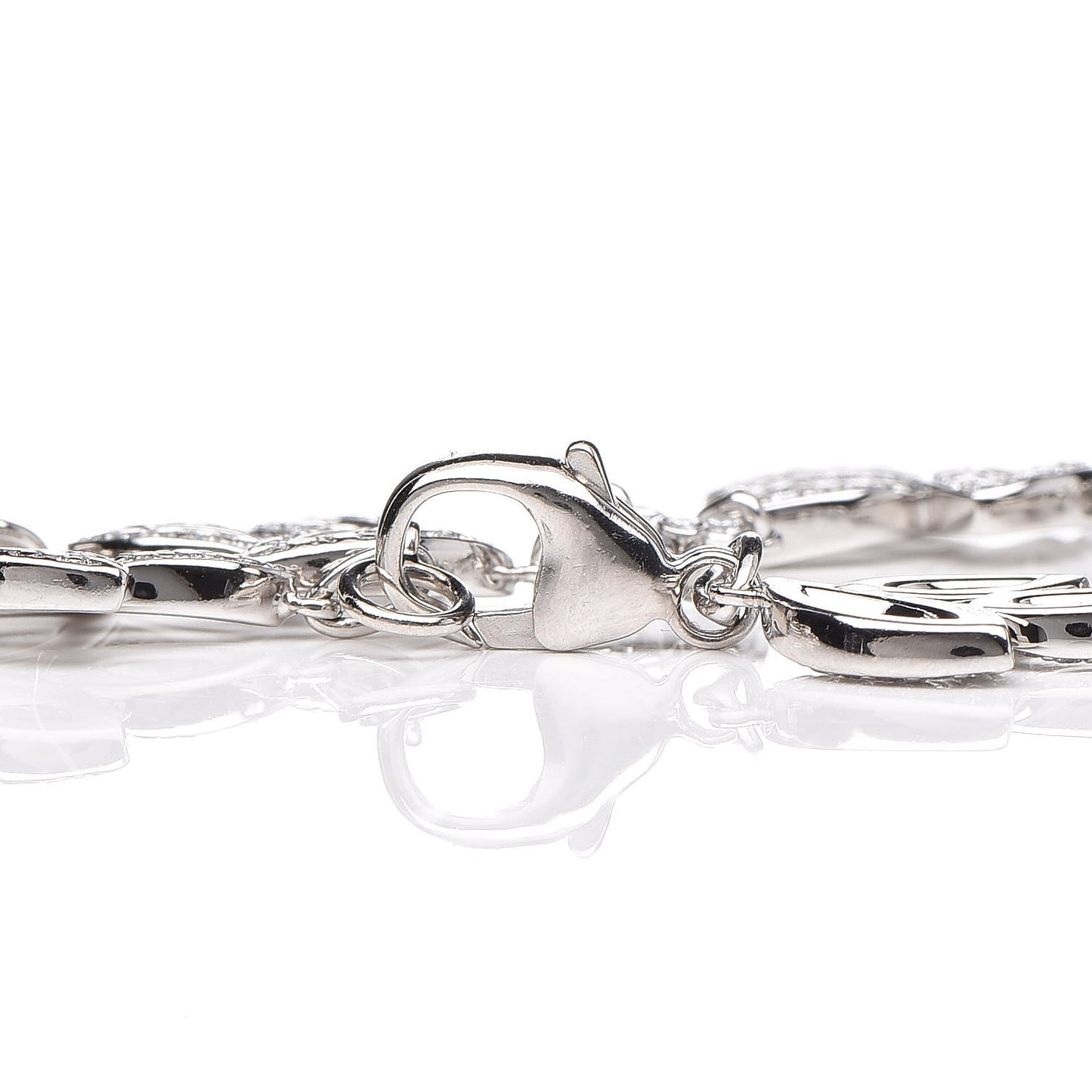 Platinum Diamond Lily Cluster Bracelet