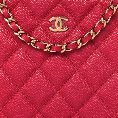 Chanel Caviar Quilted Camera Case Dark Pink 8 of 11