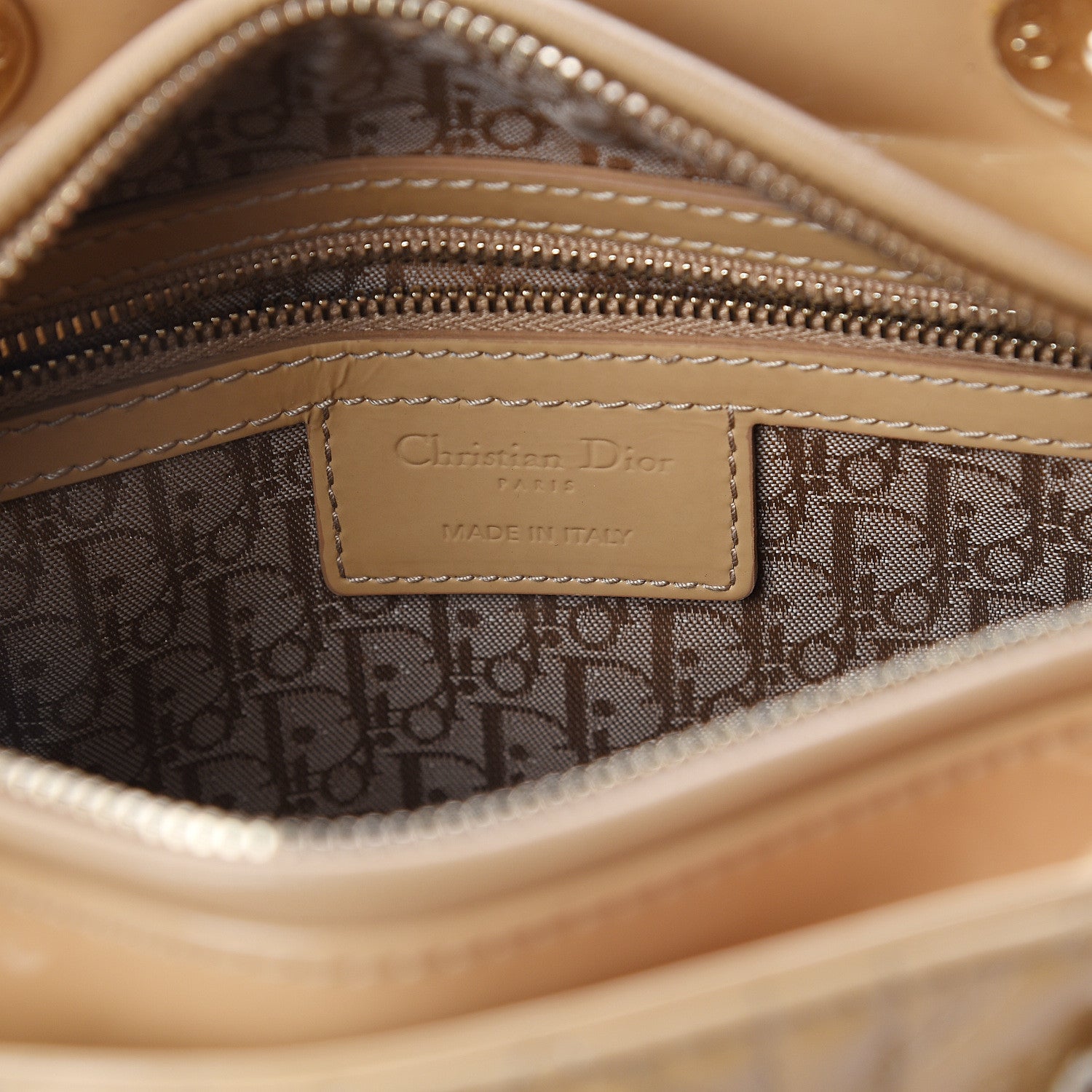 Christian Dior Patent Cannage Medium Lady Dior Beige 5 of 7