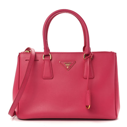 Prada Saffiano Small Galleria Double Zip Tote Peonia 1 of 12