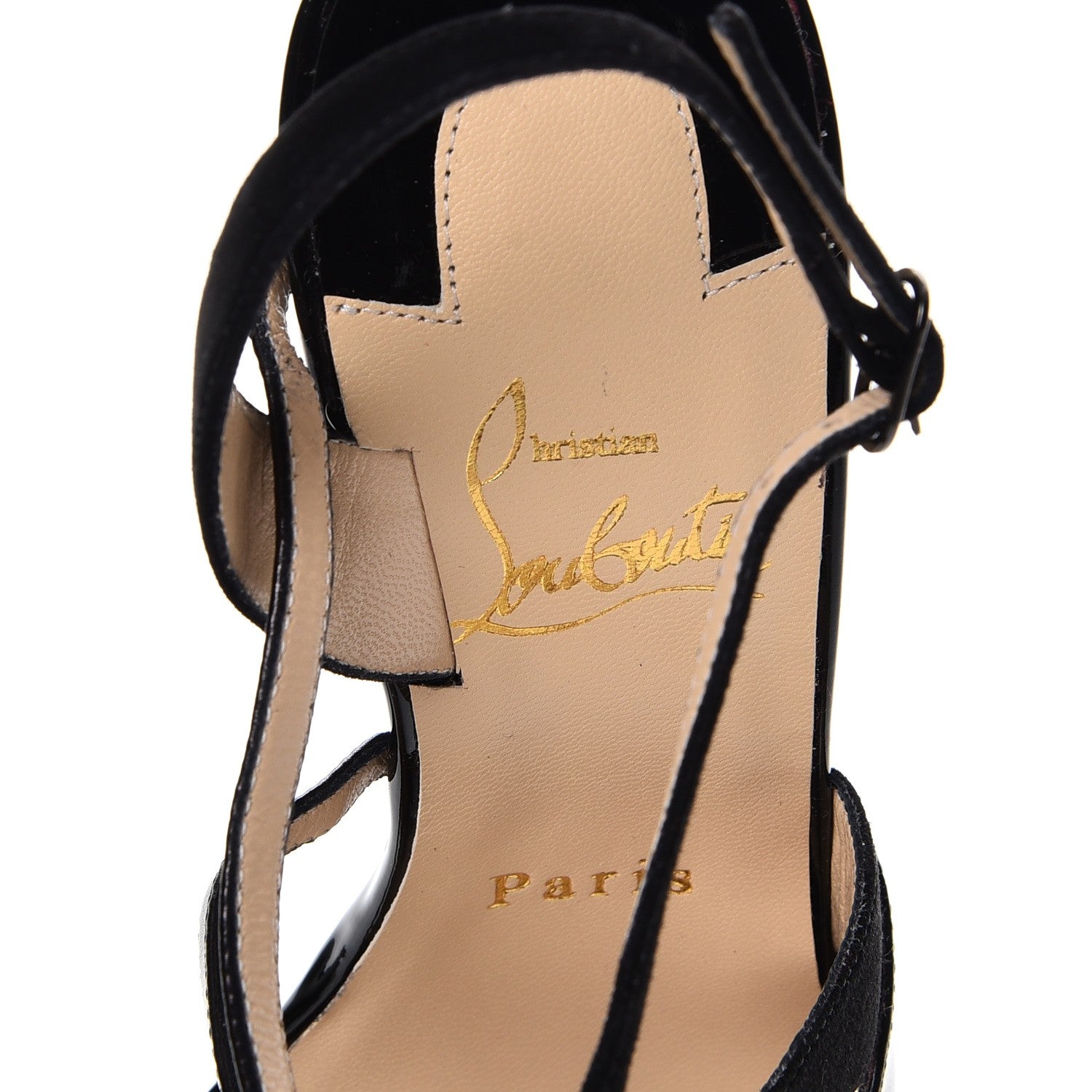 Christian Louboutin Patent Kid Suede Mesh Evoluta 100 Pumps 35.5 Black 7 of 8