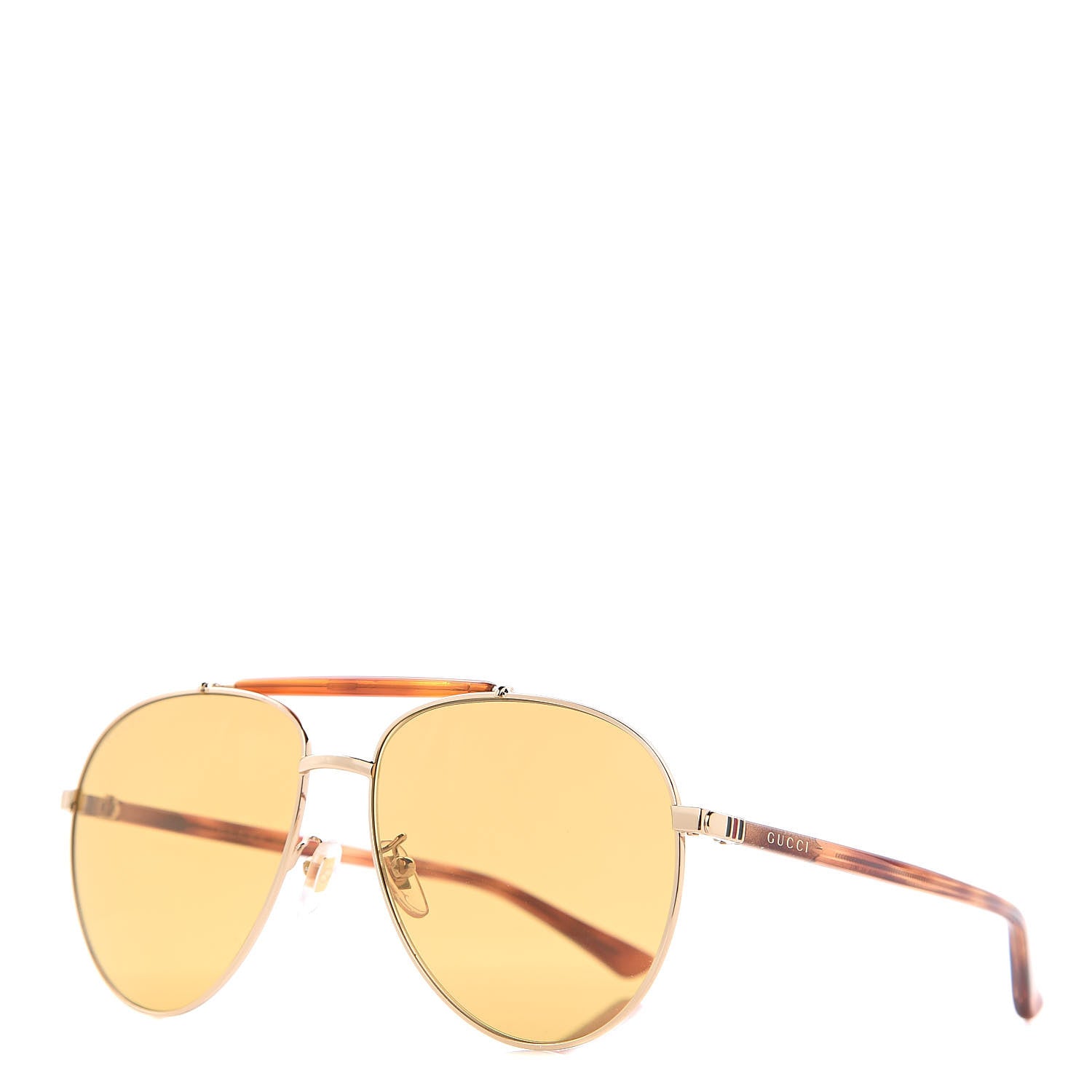 Gucci Aviator Sunglasses GG0014S Havana 1 of 8