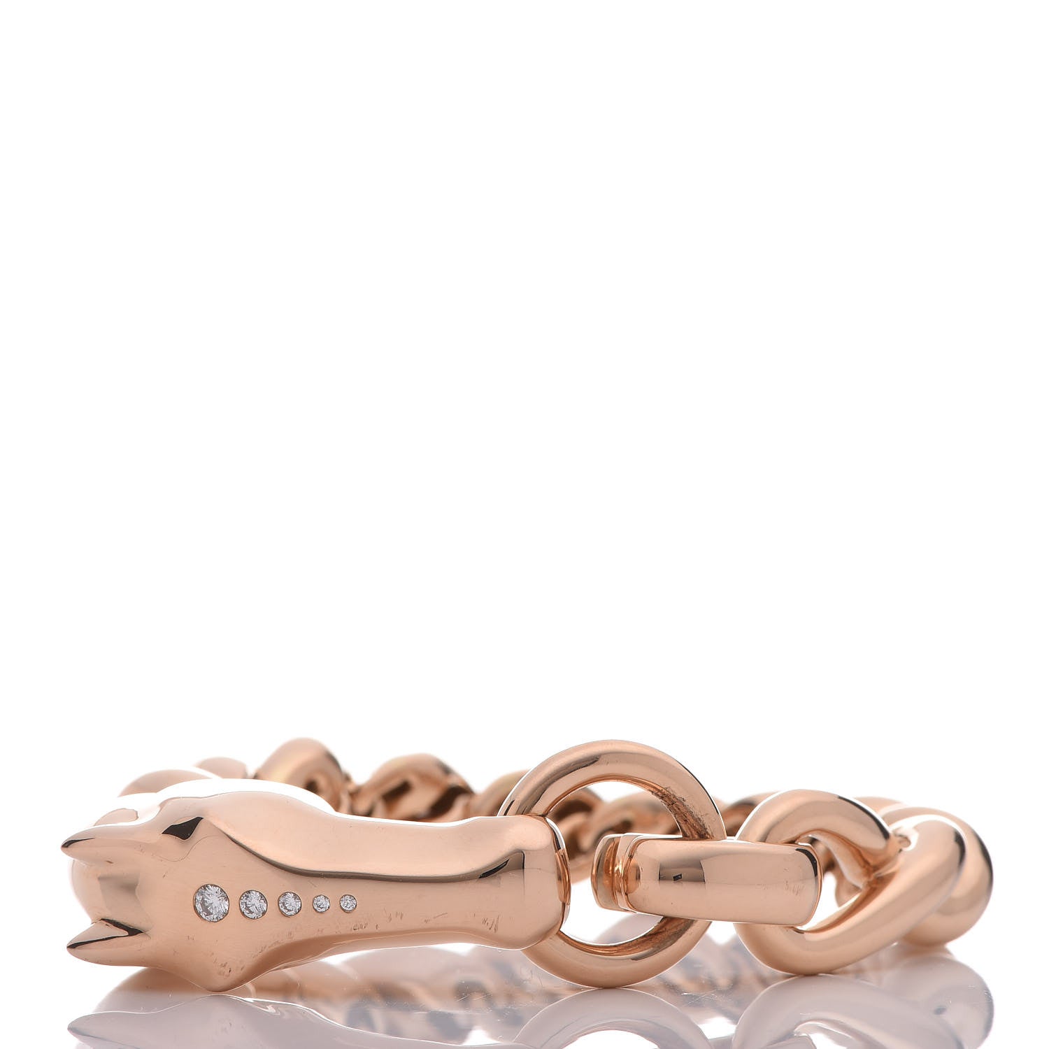 Hermes 18K Rose Gold Diamond MM Galop Bracelet SH 6 of 12