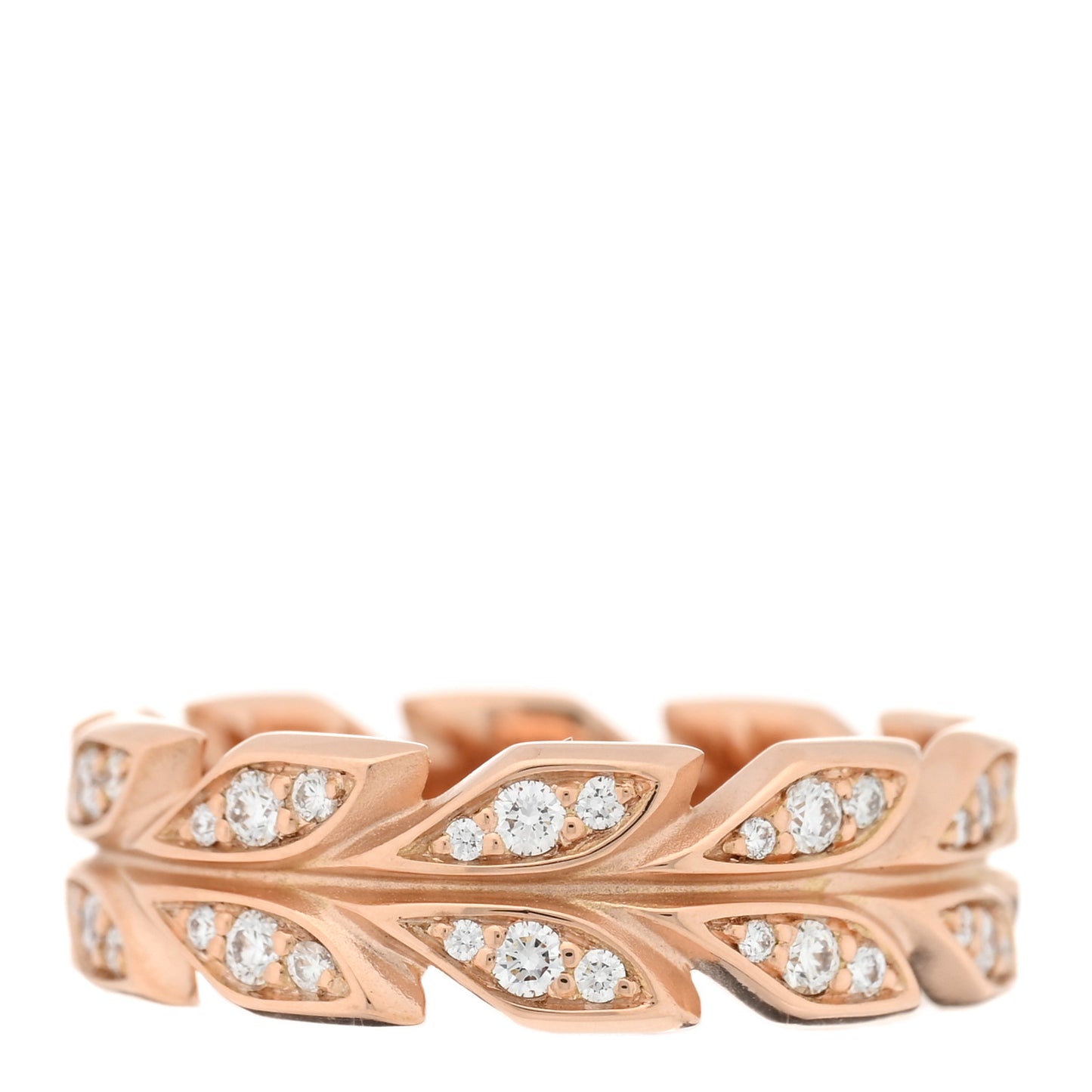 18K Rose Gold Diamond Victoria Vine Band Ring 54 7