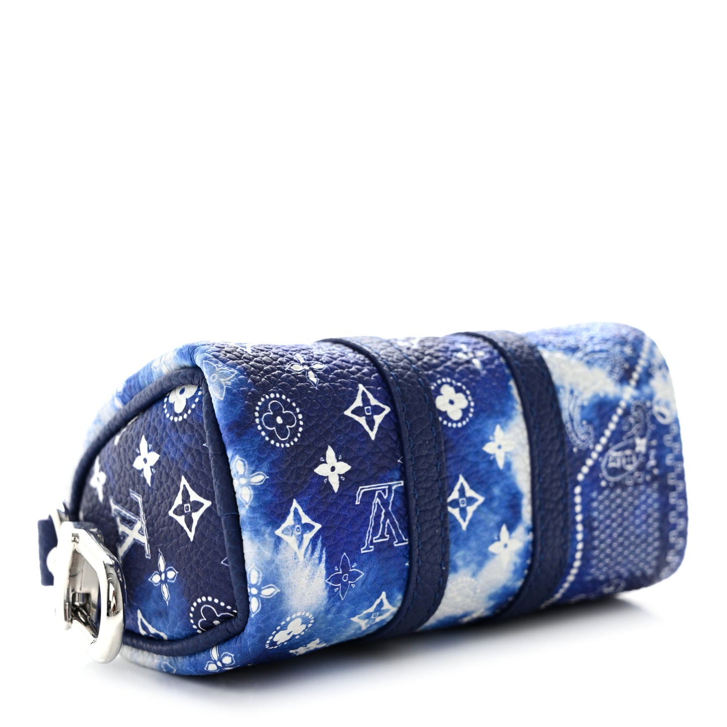 Monogram Bandana Mini Keepall Bag Charm Key Holder Blue