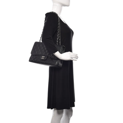 Chanel Caviar Quilted Jumbo Single Flap Black 2 of 17