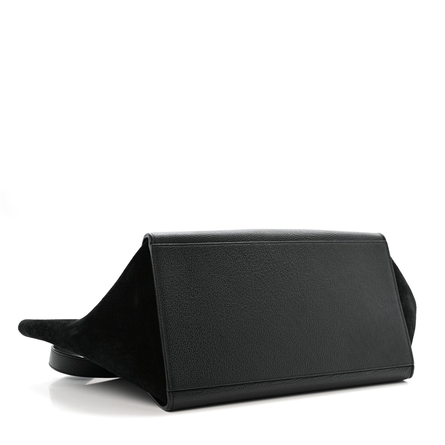 Drummed Calfskin Suede Medium Trapeze Black